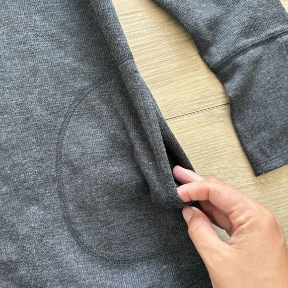 J. Jill Long Sleeve Tunic Top Size Small Boat Neck Cotton Blend Pockets Gray NWT - Picture 6 of 6